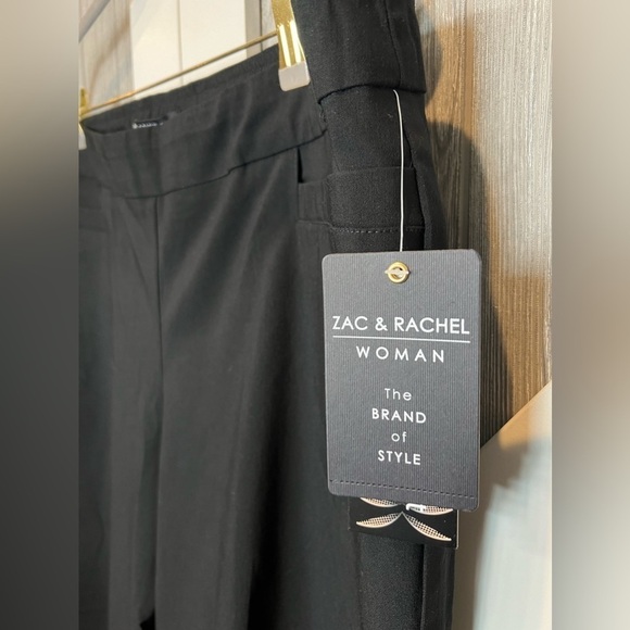 199. NWT Zac & Rachel Women's Pull-on Black Dress Pants Straight Leg 2x - Picture 2 of 7